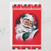 Frohe Weihnachten, Vintag, Retro, Weihnachtsmann,  Briefpapier (Vorne/Hinten)
