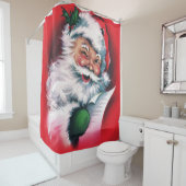 Frohe Weihnachten, Vintag, Retro, Weihnachtsmann, Duschvorhang (Beispiel)