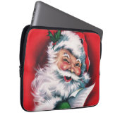 Frohe Weihnachten, Vintag, Retro, Weihnachtsmann, Laptopschutzhülle (Vorne Rechts)