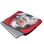 Frohe Weihnachten, Vintag, Retro, Weihnachtsmann, Laptopschutzhülle (Vorne Knopf)