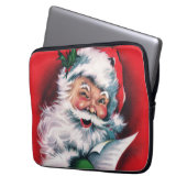 Frohe Weihnachten, Vintag, Retro, Weihnachtsmann, Laptopschutzhülle (Vorderseite Links)