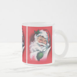 Frohe Weihnachten, Vintag, Retro, Weihnachtsmann,  Mattglastasse