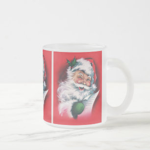 Frohe Weihnachten, Vintag, Retro, Weihnachtsmann, Mattglastasse