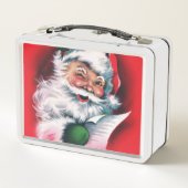 Frohe Weihnachten, Vintag, Retro, Weihnachtsmann,  Metall Brotdose (Rückseite)