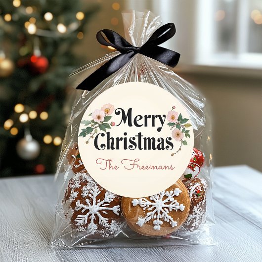 Frohe Weihnachten Vintag Runder Aufkleber