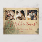 Frohe Weihnachten Vintag Rustikales Foto (Vorderseite)