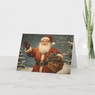 Frohe Weihnachten Vintag Santa Karte