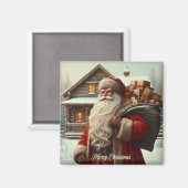Frohe Weihnachten Vintag Santa Magnet (Vorderseite/Rückseite)