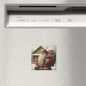 Frohe Weihnachten Vintag Santa Magnet (In Situ (Geschirrspüler))