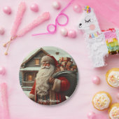 Frohe Weihnachten Vintag Santa Pappteller (Party)