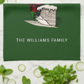 Frohe Weihnachten Vintag Santa Personalisiert Geschirrtuch (Gefaltet)