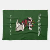 Frohe Weihnachten Vintag Santa Personalisiert Geschirrtuch (Horizontal)