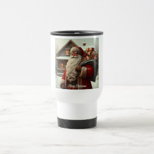 Frohe Weihnachten Vintag Santa Reisebecher
