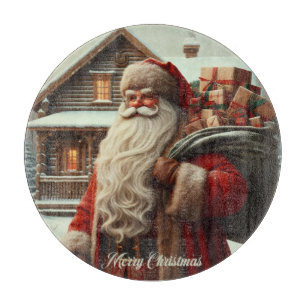Frohe Weihnachten Vintag Santa Schneidebrett