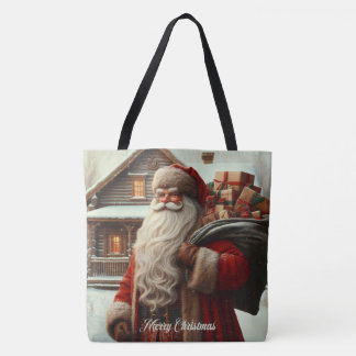 Frohe Weihnachten Vintag Santa Tasche