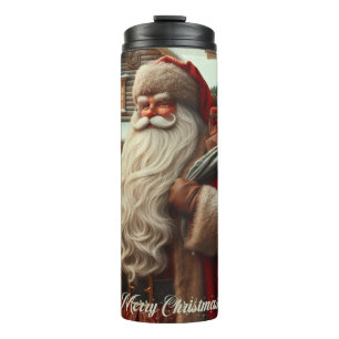 Frohe Weihnachten Vintag Santa Thermosbecher