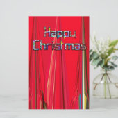 Frohe Weihnachten Vintag schöne Rote Stationery Briefpapier (Stehend Vorderseite)