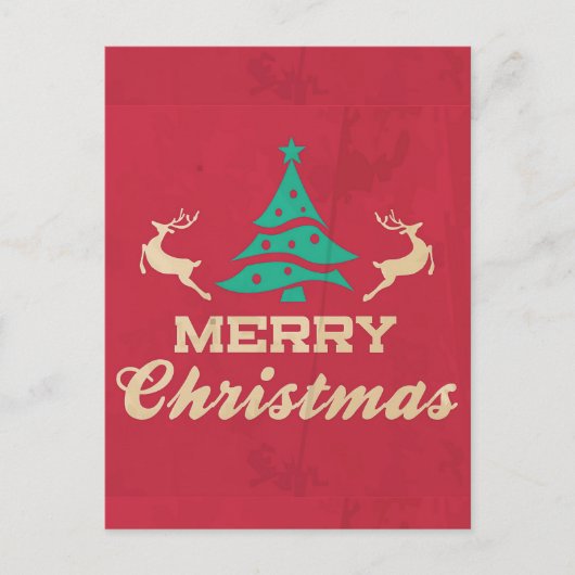 Frohe Weihnachten Vintag Tree Postcard (Vorderseite)