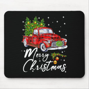 Frohe Weihnachten Vintag Wagon Red Truck Pajama Fa Mousepad