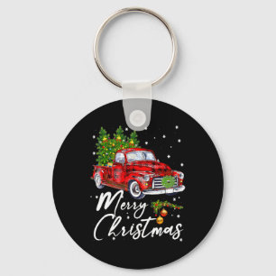 Frohe Weihnachten Vintag Wagon Red Truck Pajama Fa Schlüsselanhänger