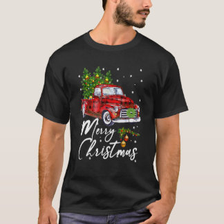 Frohe Weihnachten Vintag Wagon Red Truck Tree Paja T-Shirt