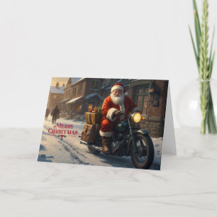Frohe Weihnachten Vintag Weihnachten auf Motorrad