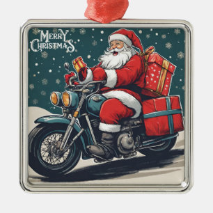 Frohe Weihnachten Vintag Weihnachten auf Motorrad Ornament Aus Metall