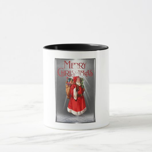 Frohe Weihnachten Vintag Weihnachtsdesign Tasse (Zentrum)