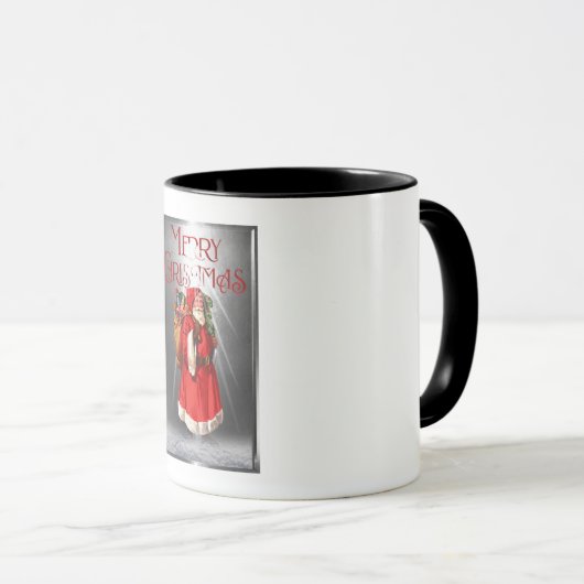 Frohe Weihnachten Vintag Weihnachtsdesign Tasse (VorderseiteRechts)