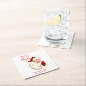 Frohe Weihnachten Vintag Weihnachtsfamilie ho Feie Rechteckiger Pappuntersetzer (Vor Ort)