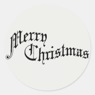 Frohe Weihnachten Vintage Alte Typografie Runder Aufkleber