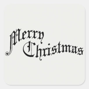 Frohe Weihnachten Vintage altmodische Typografie Quadratischer Aufkleber