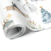 Frohe Weihnachten Vintage Aquarellmönche Geschenkpapier (Rolleneckpunkt)