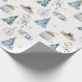 Frohe Weihnachten Vintage Aquarellmönche Geschenkpapier (Ecke)