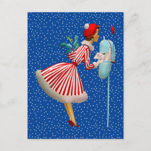FROHE WEIHNACHTEN Vintage aussehend für Mail Postkarte
