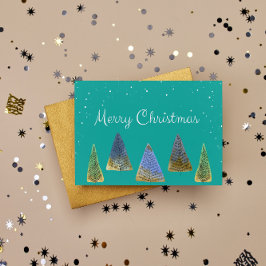 Frohe Weihnachten Vintage Bäume Feiertage Postkart