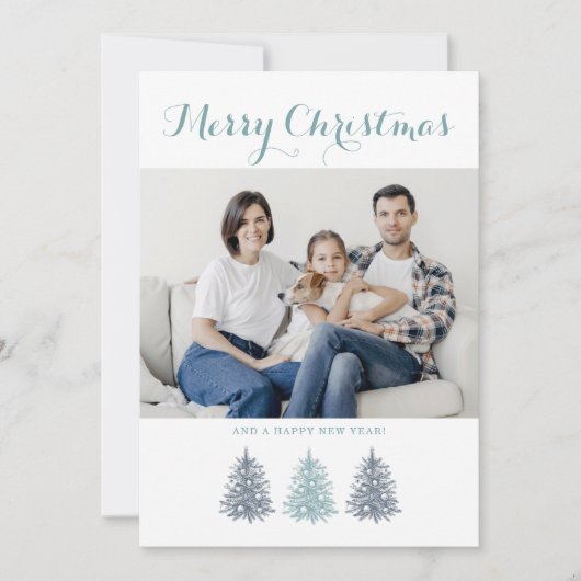 Frohe Weihnachten Vintage Bäume Foto (Vorderseite)