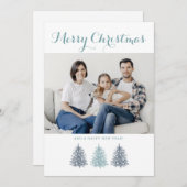 Frohe Weihnachten Vintage Bäume Foto (Vorne/Hinten)