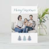 Frohe Weihnachten Vintage Bäume Foto (Stehend Vorderseite)