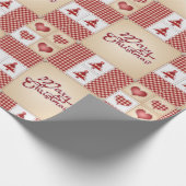 Frohe Weihnachten Vintage Country Quilt Muster Geschenkpapier (Ecke)