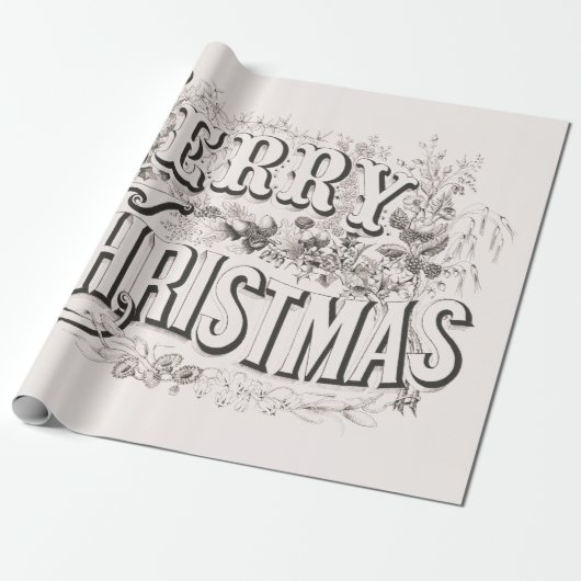 Frohe Weihnachten, Vintage Currier & Ives (Bericht Geschenkpapier (Ungerollt)