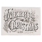 Frohe Weihnachten, Vintage Currier & Ives (Bericht Große Geschenktüte (Rückseite)