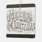 Frohe Weihnachten, Vintage Currier & Ives (Bericht Keramikornament (Links)