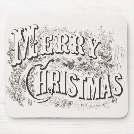 Frohe Weihnachten, Vintage Currier & Ives (Bericht Mousepad (Vorne)