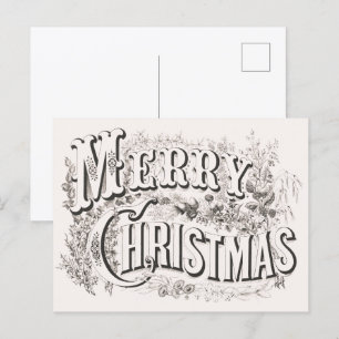 Frohe Weihnachten, Vintage Currier & Ives (Nachdr. Postkarte