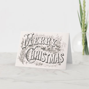 Frohe Weihnachten, Vintage Currier & Ives (Nachdru Karte