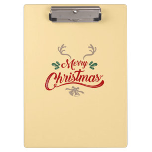 Frohe Weihnachten Vintage-Design Rot & Grün Klemmbrett