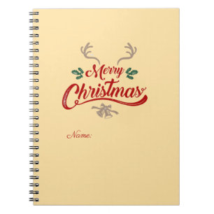 Frohe Weihnachten Vintage-Design   Rot & Grün Notizblock
