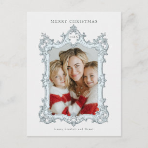 Frohe Weihnachten Vintage Elegante Rahmen Blau