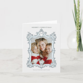 Frohe Weihnachten Vintage Elegante Rahmen Blau